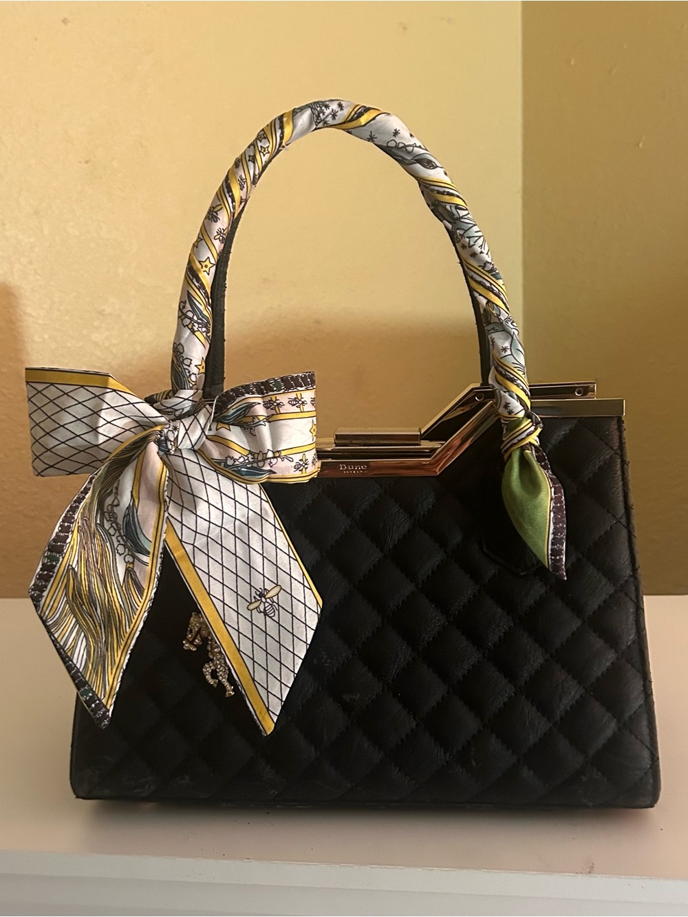 2in1 Le Monde Bee World Twilly Women Purse Scarf Hair tie